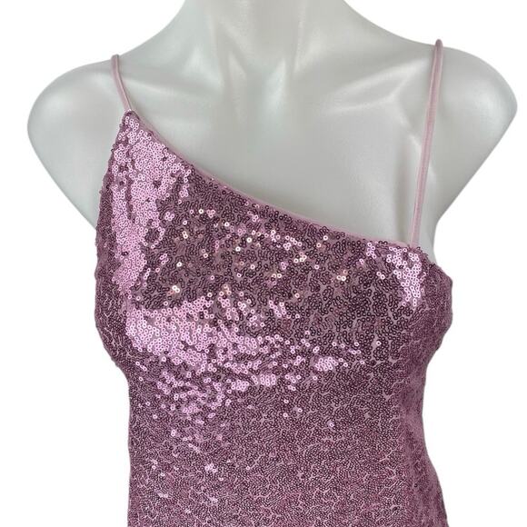 NEW H&M Divided Pink Sequin Sleeveless Cami Camisole Mini Bodycon Tank Dress S - Picture 3 of 5